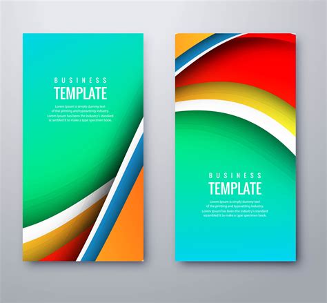 Abstract Business Wavy Colorful Banners Set Template Design 241532