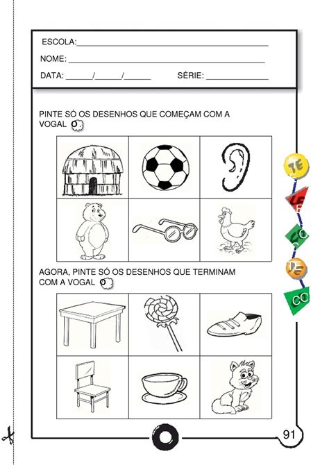 Atividades Com A Vogal O Atividades Com Vogais EspaÇo Educar