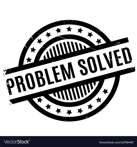 Problem Solved Rubber Stamp Royalty Free Vector Image