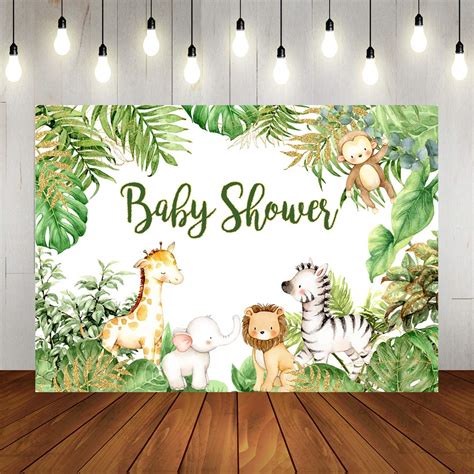 Buy Safari Animals Baby Shower Backdrop Jungle Baby Shower Photography