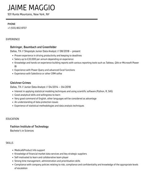Jr Data Analyst Resume Examples Resume Example Gallery Sexiezpicz Web