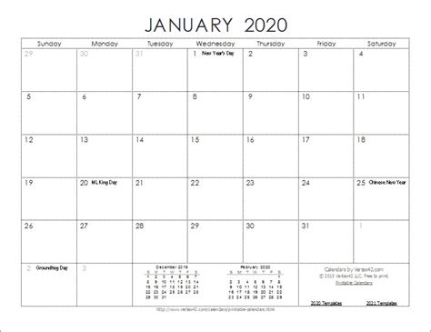 Free Printable Blank Calendar 2020 Riset