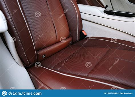 Interior Of Prestige Modern Car With Leather Seats Stock Photo Image