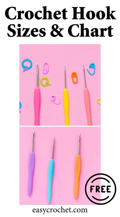 Crochet Hook Size Guide Chart Types And Comparisons For Beginners