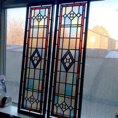 Detailed Victorian Stained Glass Panels From Period Home Style