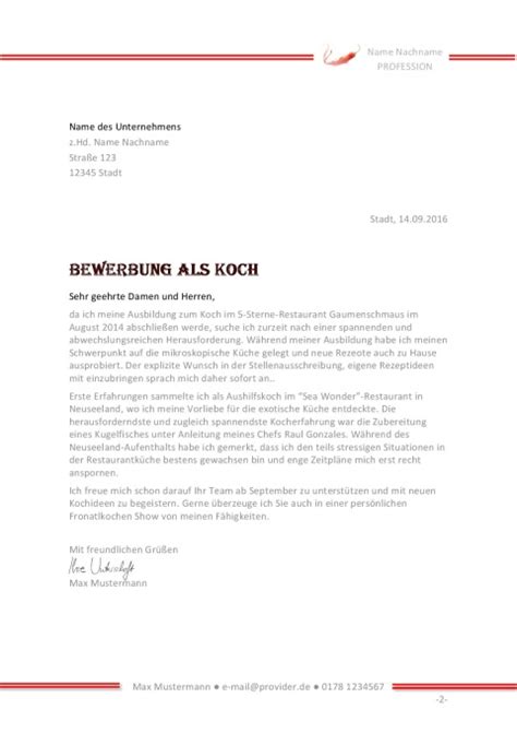 Sie möchten sich als koch / köchin bewerben und suchen noch ein passendes muster für ihre bewerbung? Layout für die Bewerbung als Koch | JobGuru