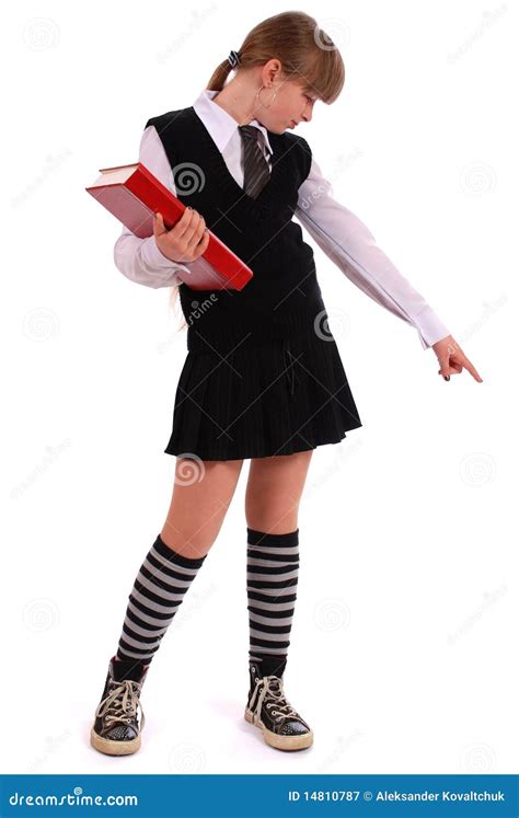 Girl Holds The Red Book Stock Image Image Of Caucasian 14810787