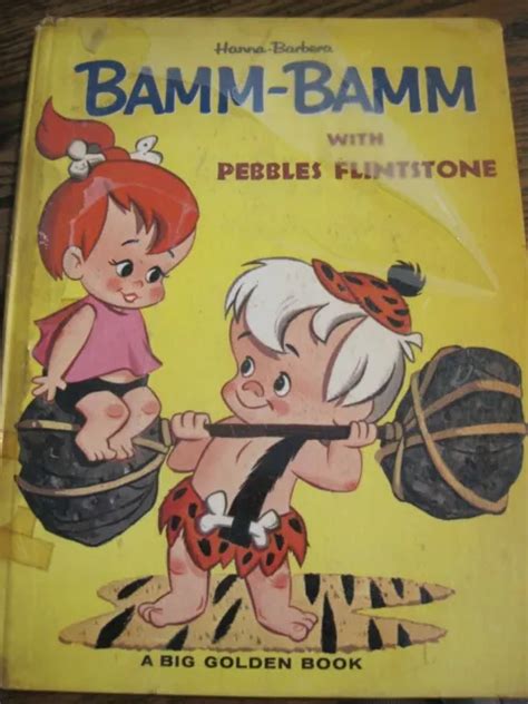 Vtg Hanna Barbera A Big Golden Book Bamm Bamm Wpebbles Flintstone 1963