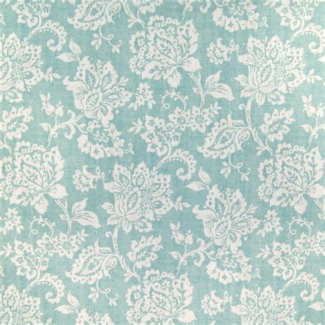 Seafoam Blue And Teal Floral Prints Upholstery Fabric