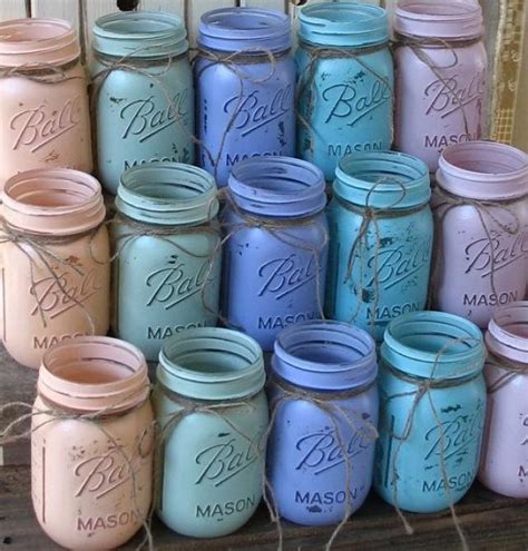 Mason Jars Ball Jars Painted Mason Jars Your Colors Flower Vases