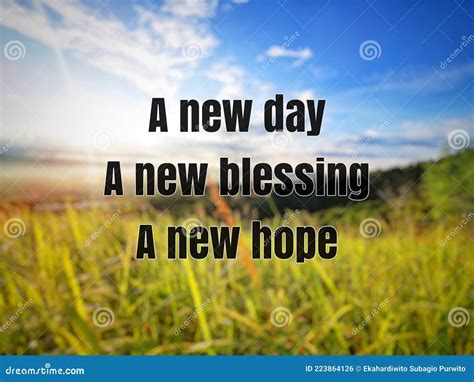 A New Day A New Blessing A New Hope Stock Photo Image Of