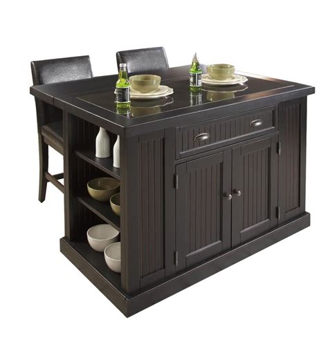 Bowery hill roll out leg granite top kitchen island in black and oak. Beachcrest Home Rabin 3 Piece Kitchen Island Set with ...