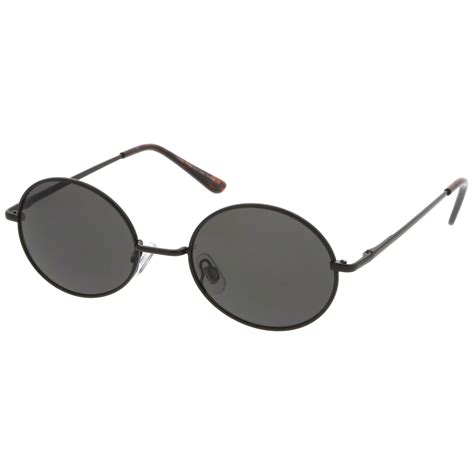 classic retro 90 s round oval flat lens metal sunglasses zerouv