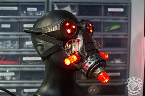 Vermilitron Cyberpunk Dystopian Light Up Mask By Twohornsunited On