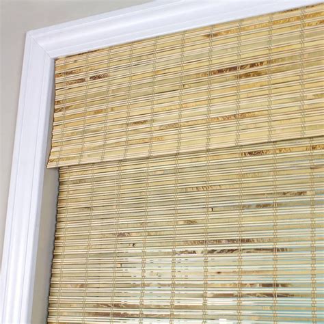 A Close Up Of A Bamboo Blind In A Window