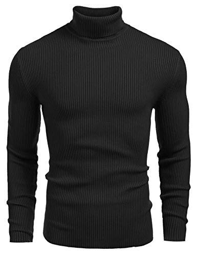 Turtleneck Black Sweaters For Mens An Fabrics