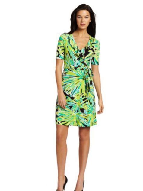 New Women Lilly Pulitzer Greens With Envy Adalie Ruffle Wrap Dress Size