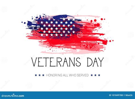 veterans day celebration national american holiday banner over usa flag background stock vector