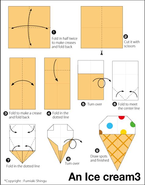 Ice Cream 3 Easy Origami Instructions For Kids