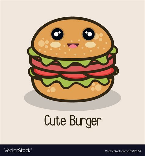 Icon Cartoon Burger Design Royalty Free Vector Image