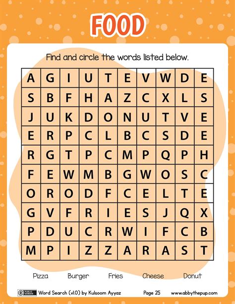 Food Word Search Puzzle Free Printable Puzzle Games
