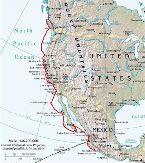 Map Of West Coast Of Us