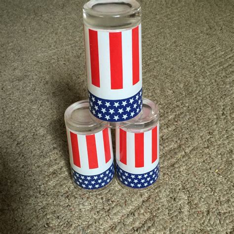 3 Stars And Stripes Red White And Blue Vintage Glasses Haute Juice