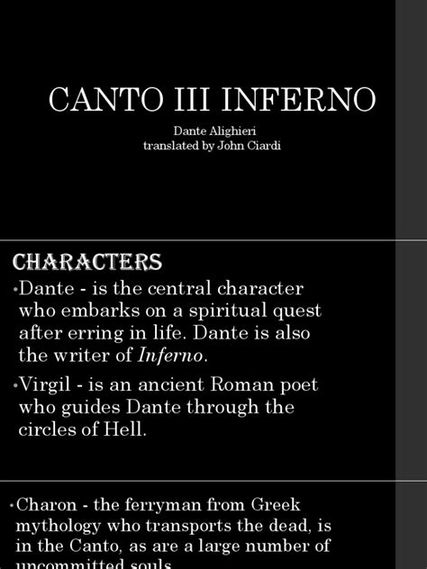 Canto Iii Inferno Dante Alighieri Translated By John Ciardi Pdf