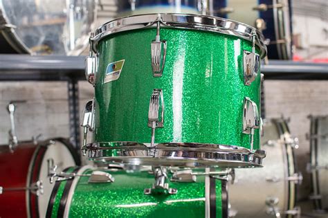 1970s Ludwig Super Beat Green Sparkle Drum Kit Reverb