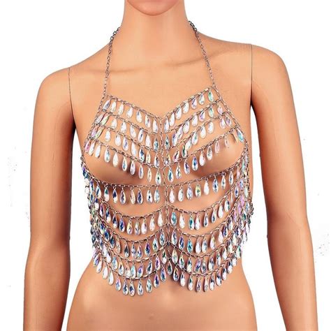 Full Body Chainmultilayer Body Chainbeaded Body Chainsexy Etsy Ropa Ropa Interior Pareos