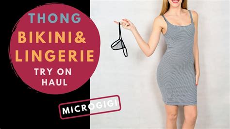 Thong Bikini And Lingerie Try On Haul Microgigi Nuevos Bikinis Y