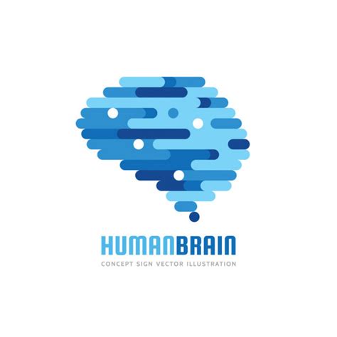 Human Brain Vector Logo Template Concept Illustration Geometric Mind