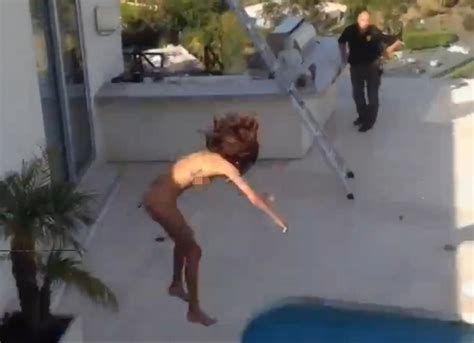 Video Nude Porn Star Tossed Off Roof Of Hollywood Mansion Breaks Foot Before Splashing Into