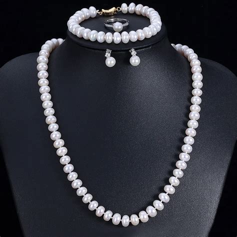 Good Quality Real Natural Freshwater Pearl Jewelry Sets For Women 4