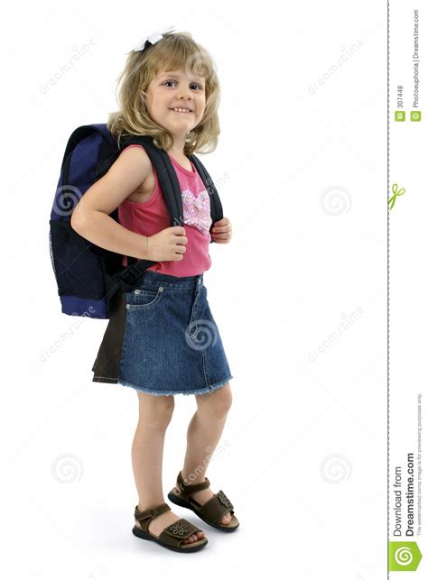School Girl With Backpack Stock Photo Image Of Caucasian