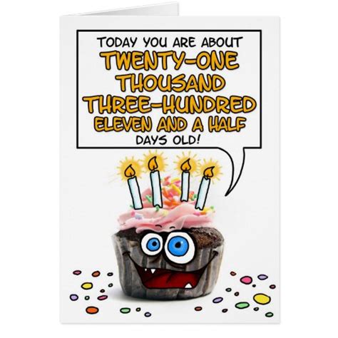 Happy Birthday Cupcake 58 Years Old Card Zazzle