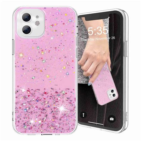 dteck glitter case for iphone 12 mini 5 4 for women girls bling shiny sparkling girls phone