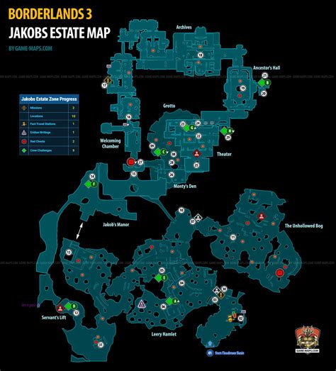 Jakobs Estate Map for Borderlands 3 | game-maps.com