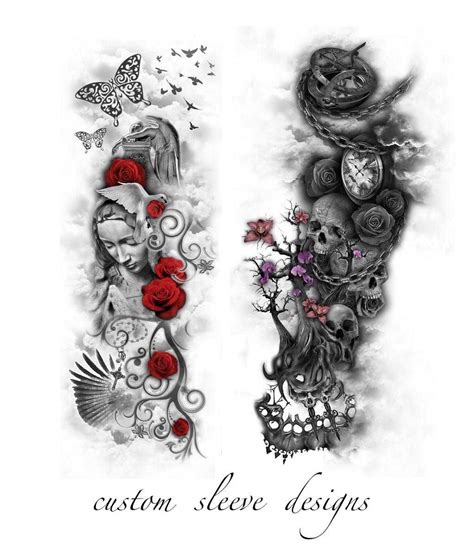 Custom Full Sleeve Tattoo Designs Drawings