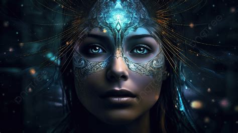 The Woman Has A Blue Face With Glowing Eyes Background Empath Picture