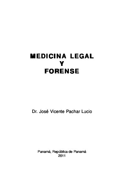Pdf Medicina Legal Y Forense Jose Vicente Pachar Lucio