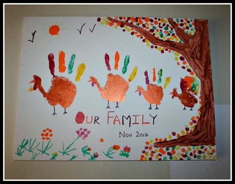 I think the baby food jar one is my favorite! children turkey art | family of handprint turkeys! | All ...