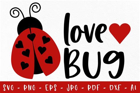 Love Bug Svg Ladybug Svg Valentine Svg