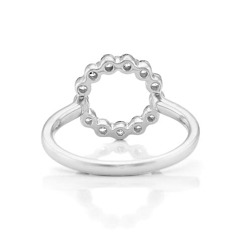 Round Diamond Circle Ring In 14k White Gold Shane Co