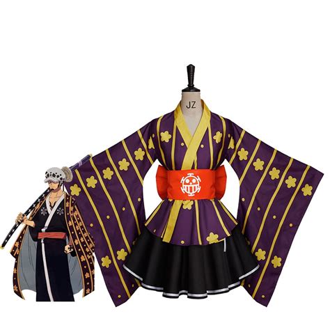 Anime Trafalgar Cosplay Law Costume Wano Country Arc Kimono Law Costume Kimono Outfits Halloween
