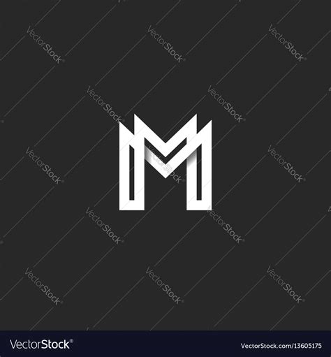 Letter M Logo Monogram Overlapping Line Monogram Logo Letter M