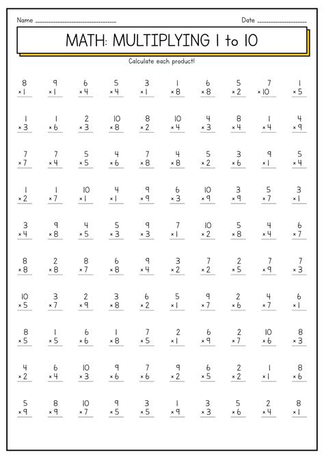 12 Multiplication Worksheets 1 12 Free Pdf At