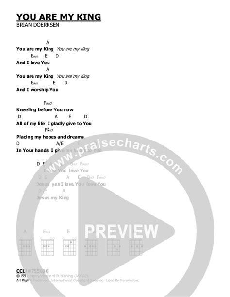 You Are My King Chords PDF PraiseCharts