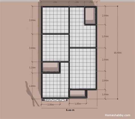 Denah pondasi rumah ukuran 6×12. Gambar Pondasi Rumah 6X9 3 Kamar / Desain Rumah Minimalis ...