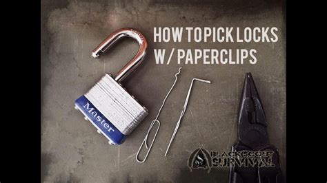 Sep 13, 2020 · in a pinch, you could fashion some lock pics with a paper clip, bobby pin, or even windshielder wiper blades. Pick Locks with Paperclips - YouTube